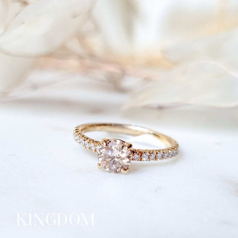 Moonstone Diamond Engagement Ring